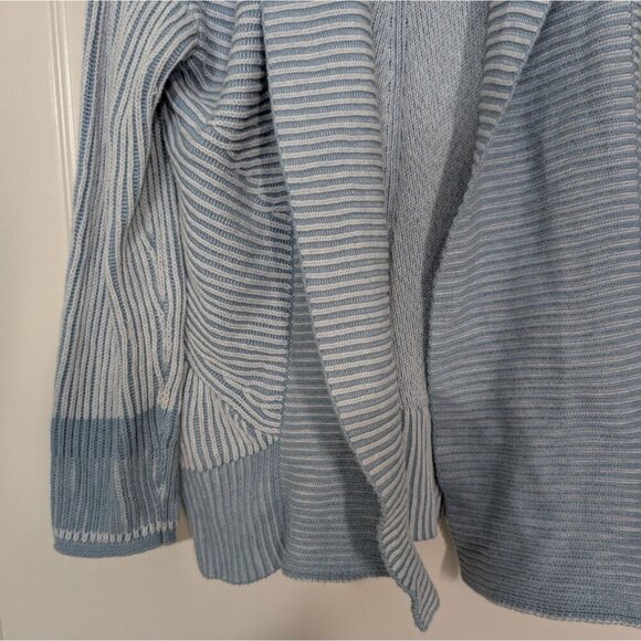 Poetry Ribbed Cardigan Womens Size 16/18 Blue 100% Cotton Open Front Sweater - Picture 3 of 10